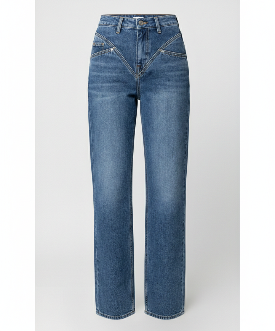 Damen Hochtaillierte Vintage Jeans Retro Stil