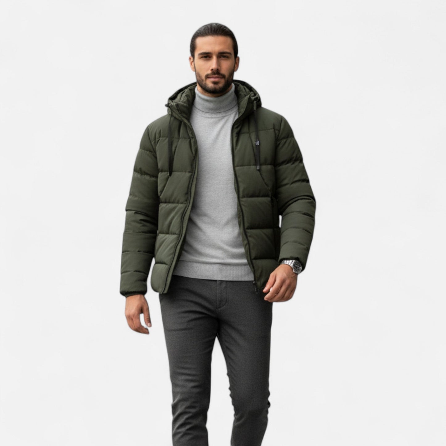 Herren Winterjacke Robust Steppjacke mit Kapuze - Norvielle