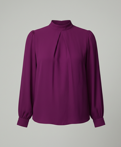 Damen Elegante Stehkragenbluse aus Spitze e Spitze