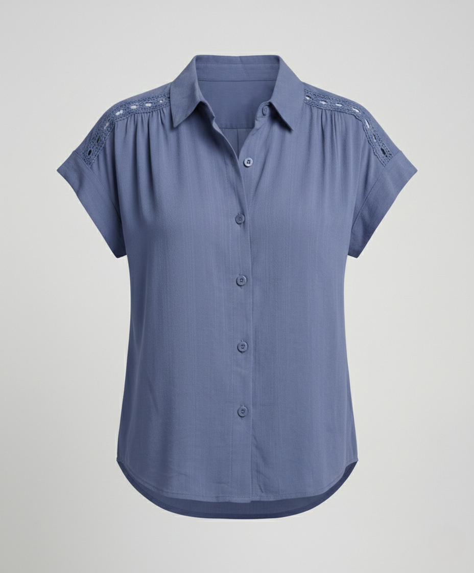 Damen Häkel- Kurzarm Bluse Sommer