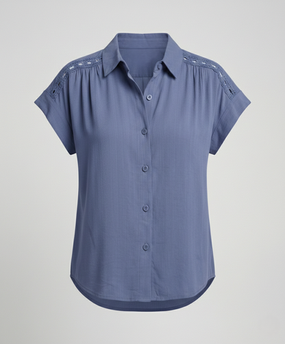 Damen Häkel- Kurzarm Bluse Sommer