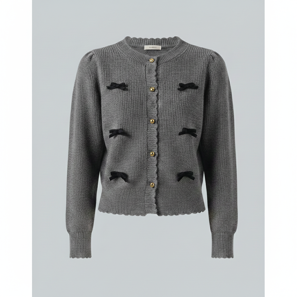Damen Cardigan Nierenknöpfe Modern