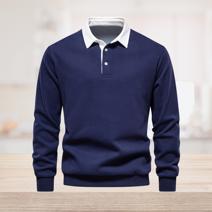 Herren Langarm-Polohemd Klassisch Modern
