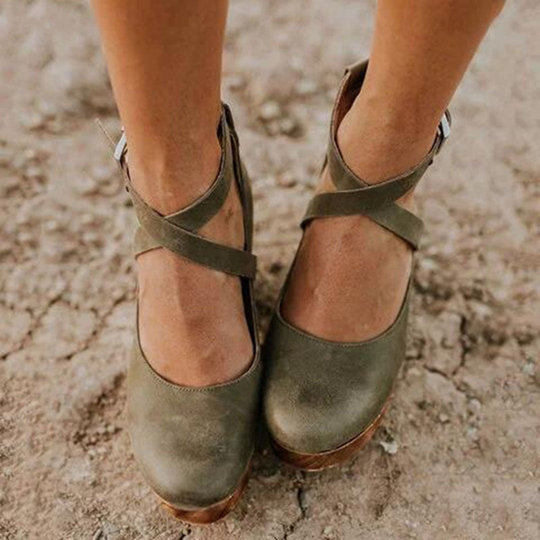 Damen High Heels Wedge Schuhe Elegant