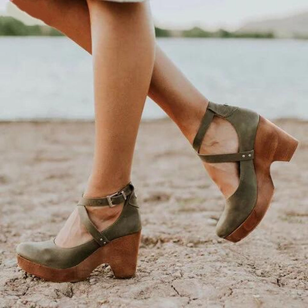 Damen High Heels Wedge Schuhe Elegant
