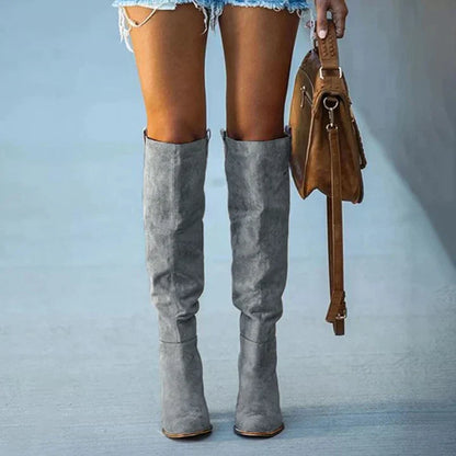 Damen Overknee Stiefel Lässig