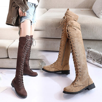 Damen Knie Stiefel Bequem