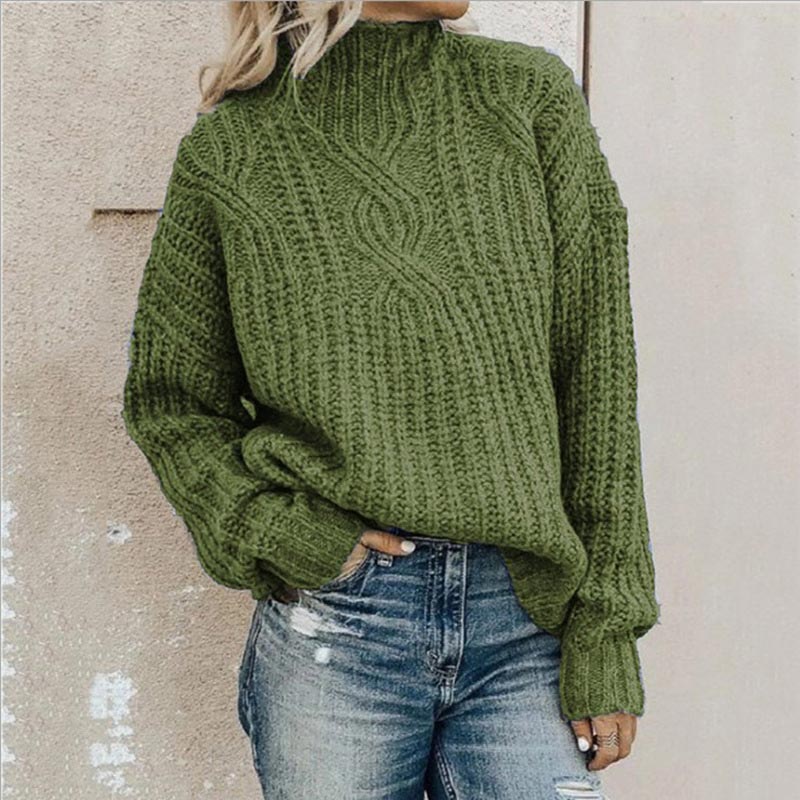 Damen Strickpullover Weich Wärmend Stehkragen Herbst Winter - Norvielle