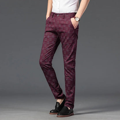 Herren Slimfit Hosen Kariert Elegant - Norvielle