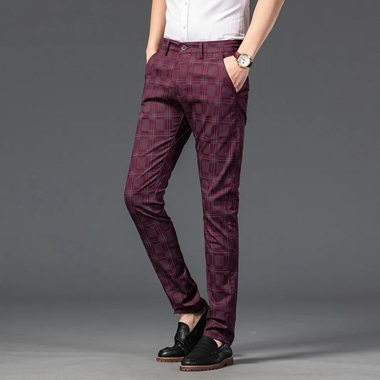 Herren Slimfit Hosen Kariert Elegant - Norvielle