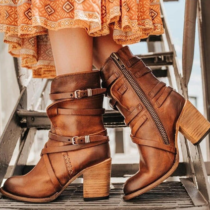 Damen Orthopädische Stiefeletten Leder Komfort