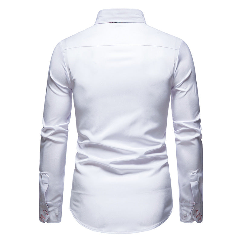 Herren Hemd Paisley Muster Elegantes Baumwollhemd Blau