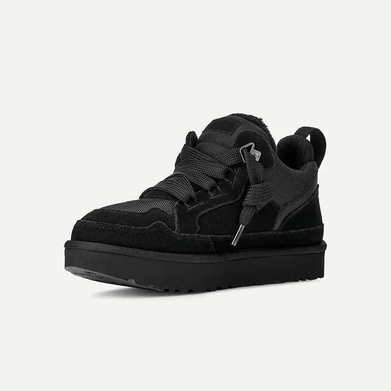 schwarze Winter-Sneaker mit Plateau und Innenfutter für Damen, alternative zu ugg schuhen