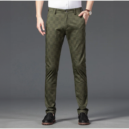 Herren Slimfit Hosen Kariert Elegant