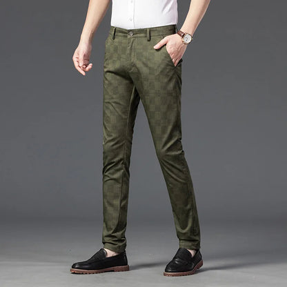 Herren Slimfit Hosen Kariert Elegant