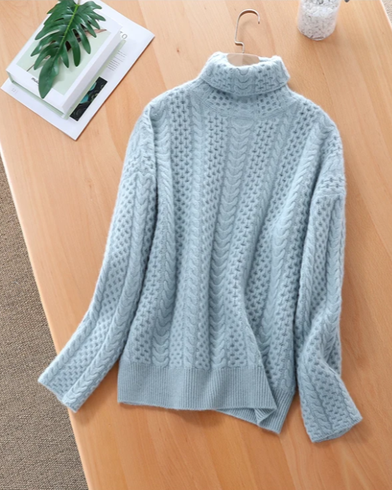 Weicher Damen Strickpullover Rollkragen Warm Chunky