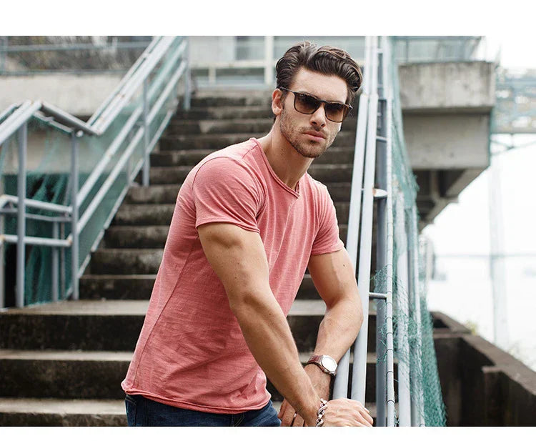 Herren T-Shirt Baumwolle Weich Bequem
