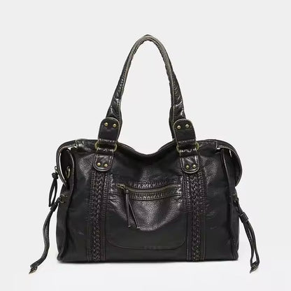 Vegane Leder Schultertasche Robust Vintage Look - Norvielle