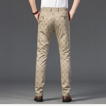 Herren Slimfit Hosen Kariert Elegant