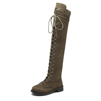 Damen Knie Stiefel Bequem