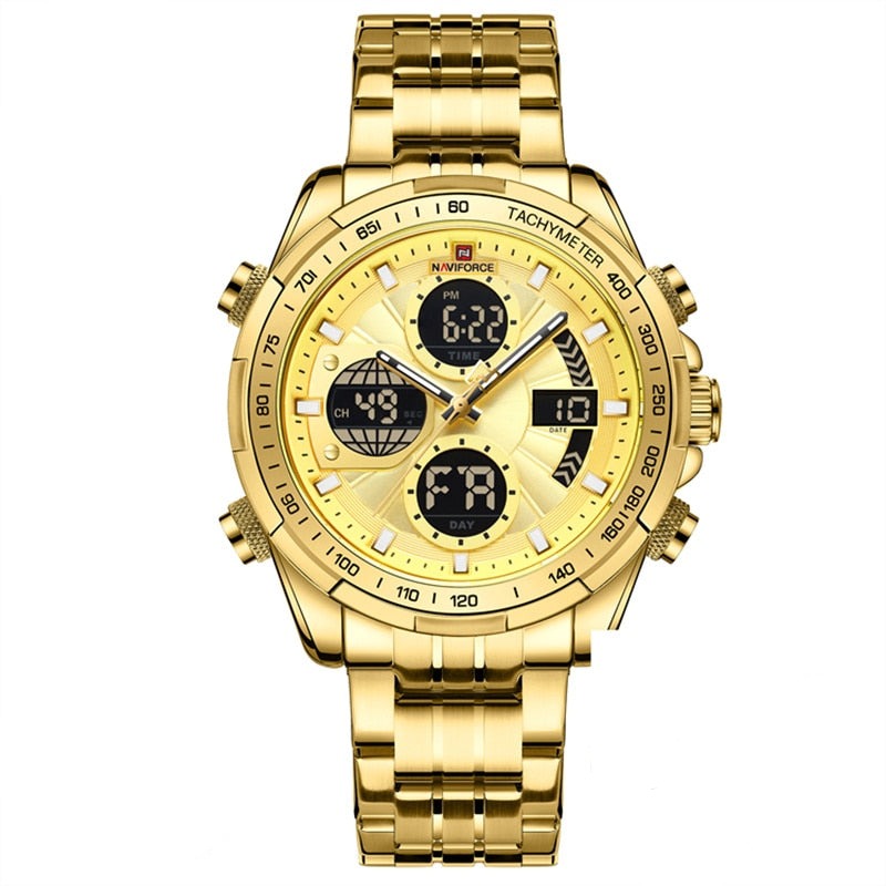 Herren Edelstahl Armbanduhr Marine Chrono