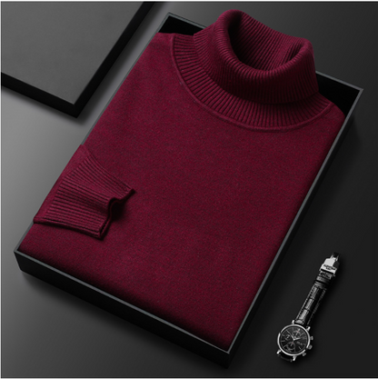 Herren Rollkragenpullover Bequem Lässig Grau