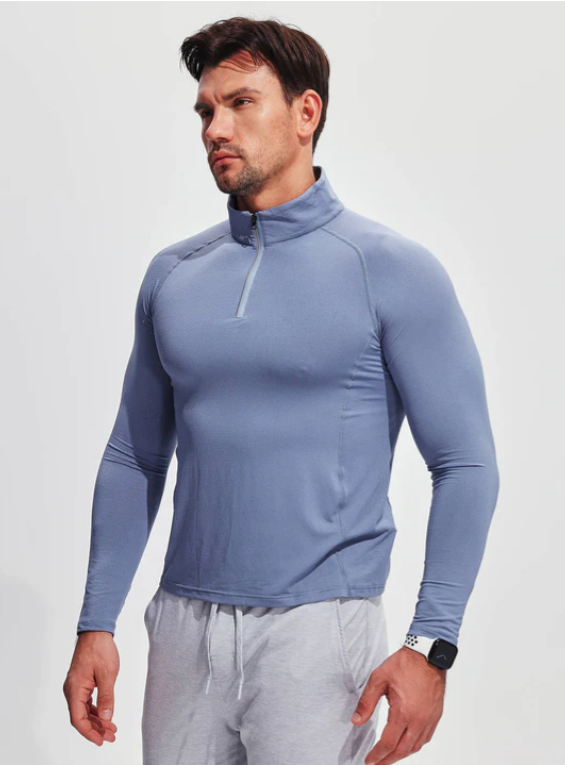 Herren Funktionsshirt Atmungsaktiv Reißverschluss - Norvielle