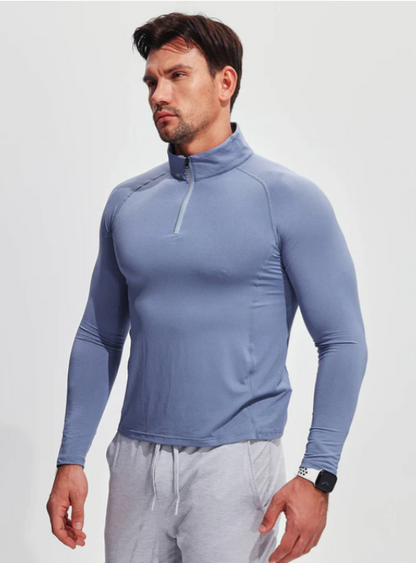 Herren Funktionsshirt Atmungsaktiv Reißverschluss - Norvielle
