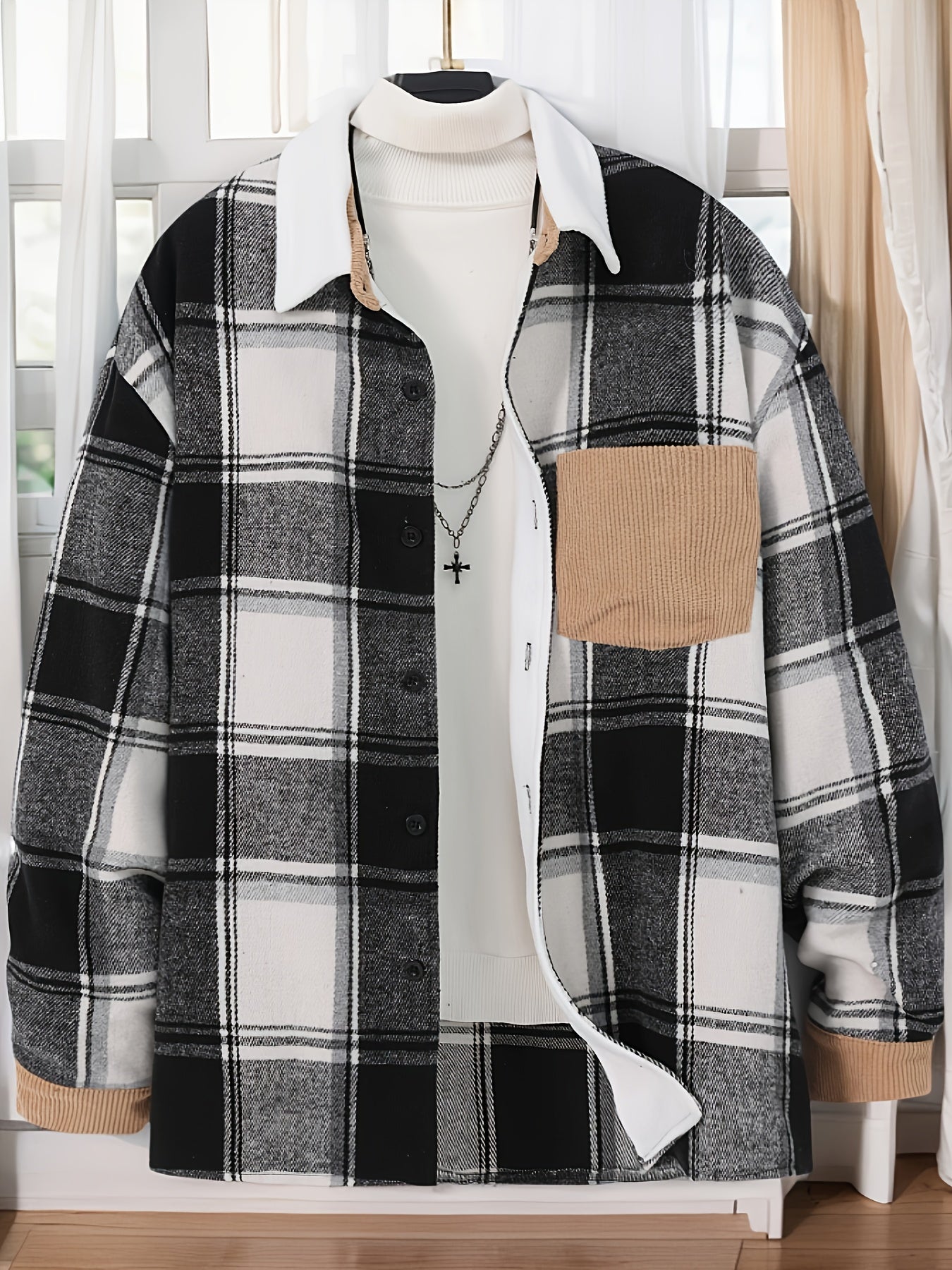 Herren Übergangsjacke Karomuster Lässig Modern
