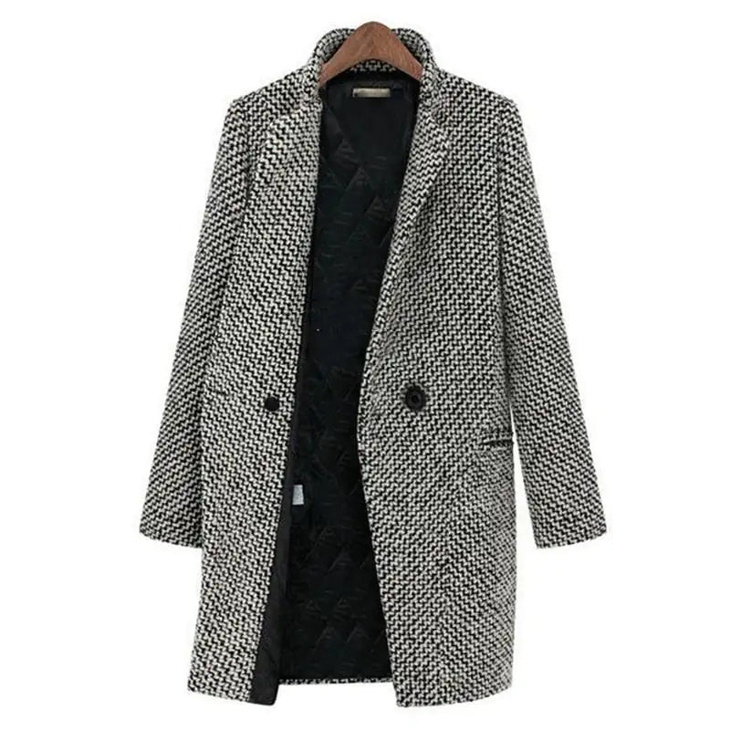 Damen Langmantel Doppelreihig Elegantes Design