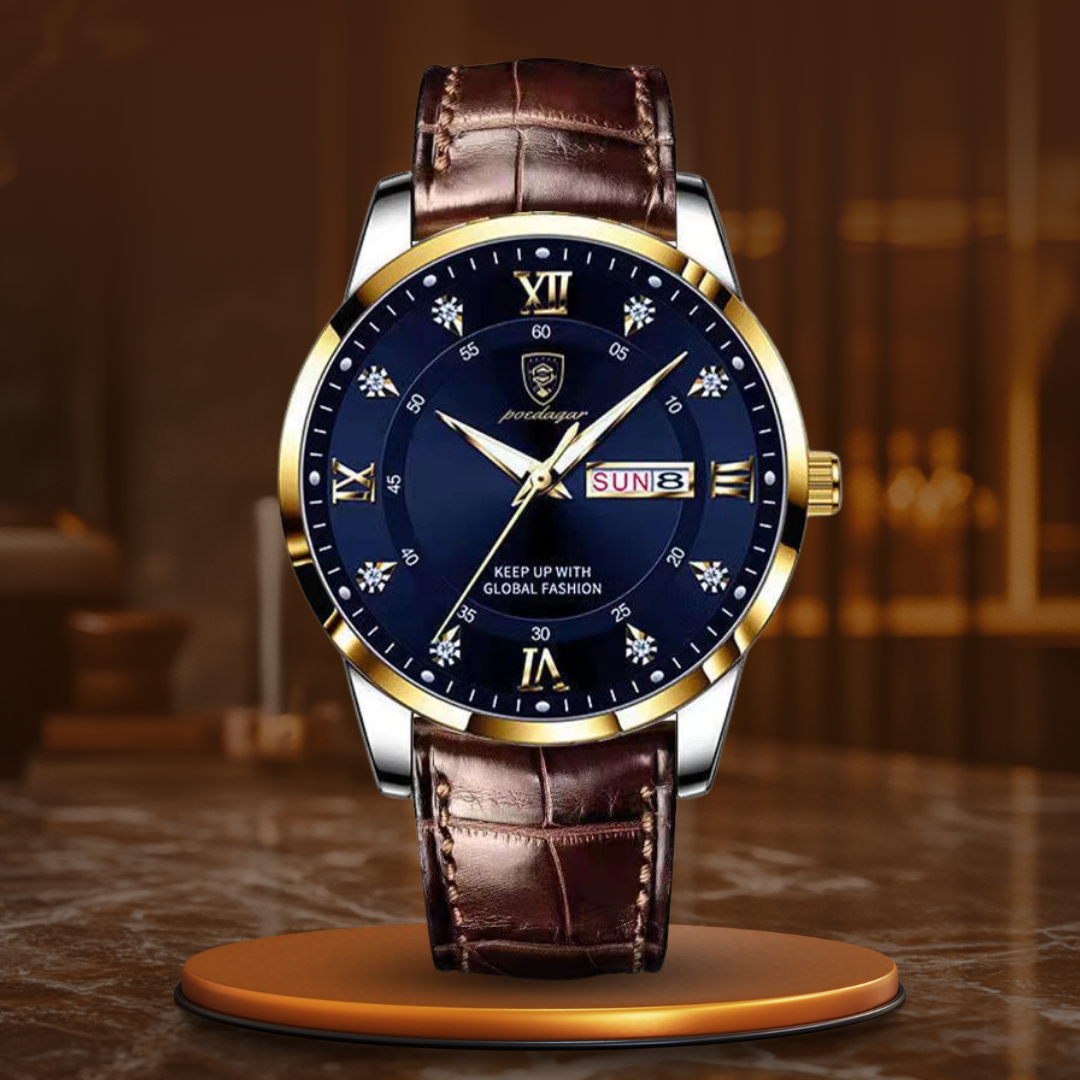 Herrenuhr Lederband Schweizer Qualität Elegantes Design