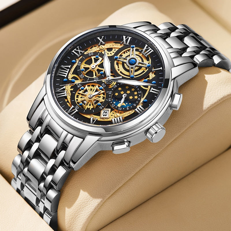 Herren Automatik Armbanduhr Edelstahl Schweizer Qualität