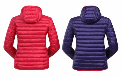Damen Wende-Daunenjacke Leicht Warm Wasserdicht