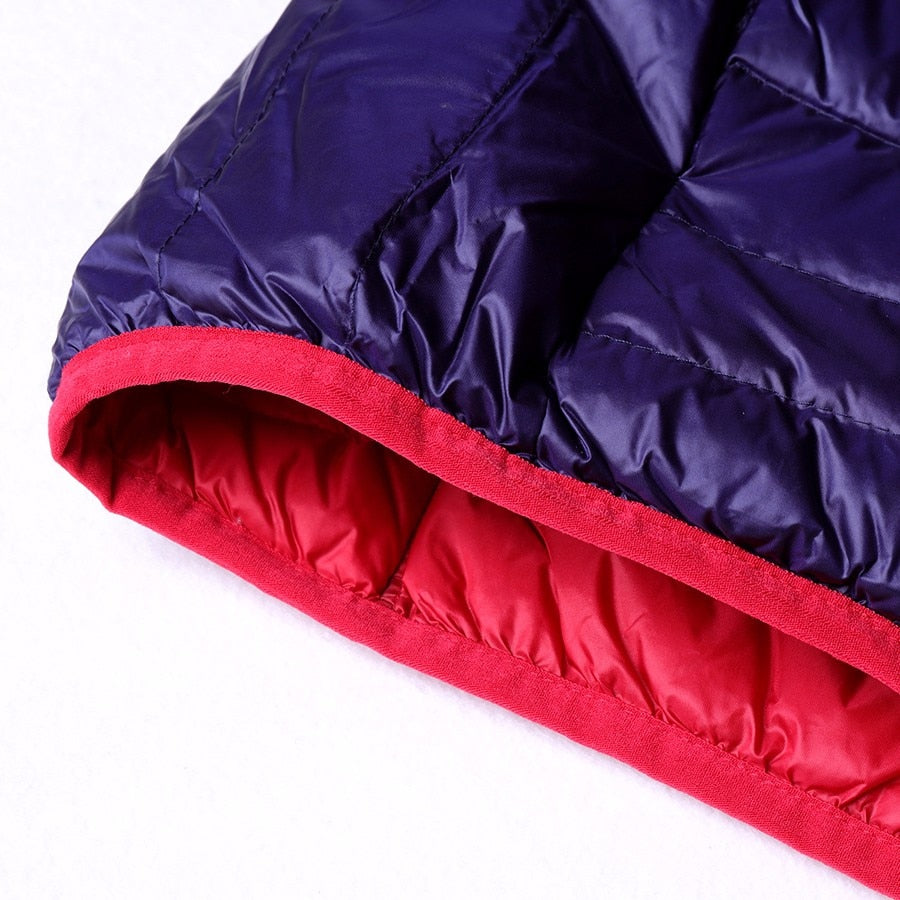 Damen Wende-Daunenjacke Leicht Warm Wasserdicht