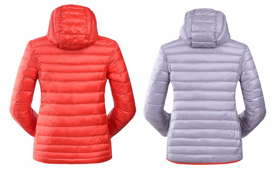 Damen Wende-Daunenjacke Leicht Warm Wasserdicht