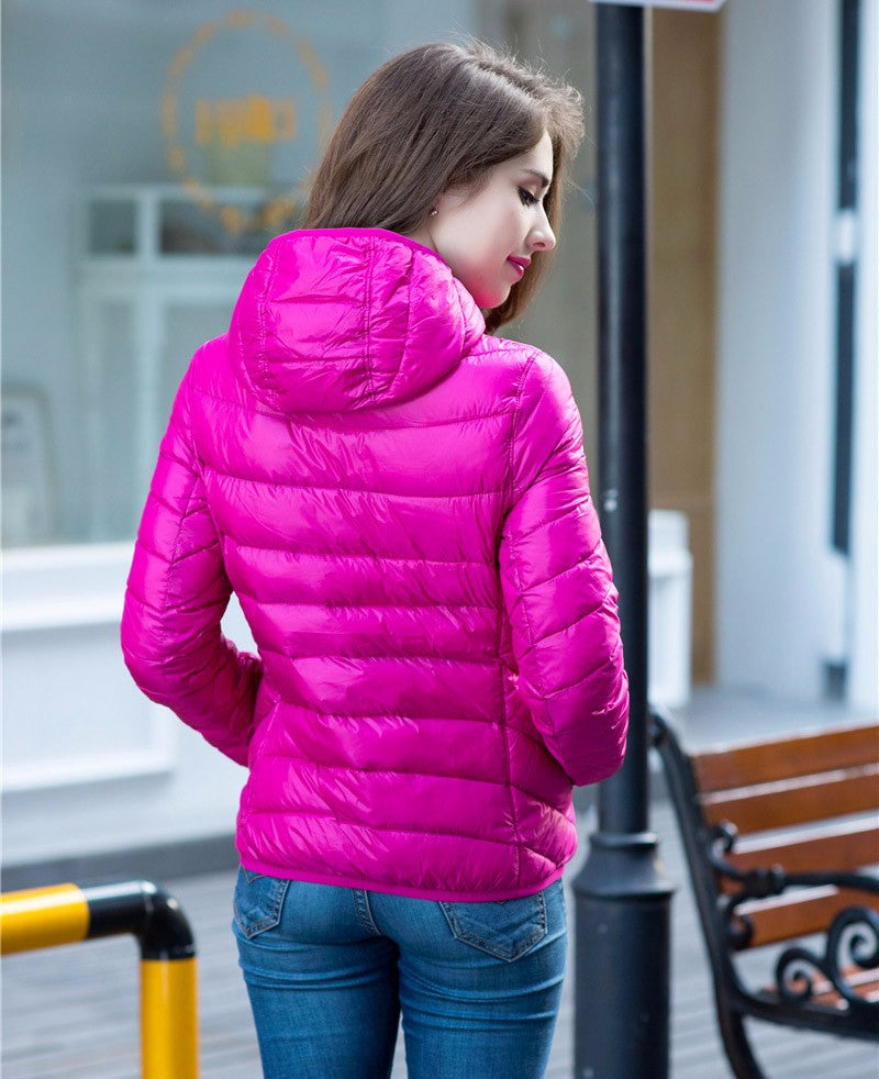 Damen Wende-Daunenjacke Leicht Warm Wasserdicht