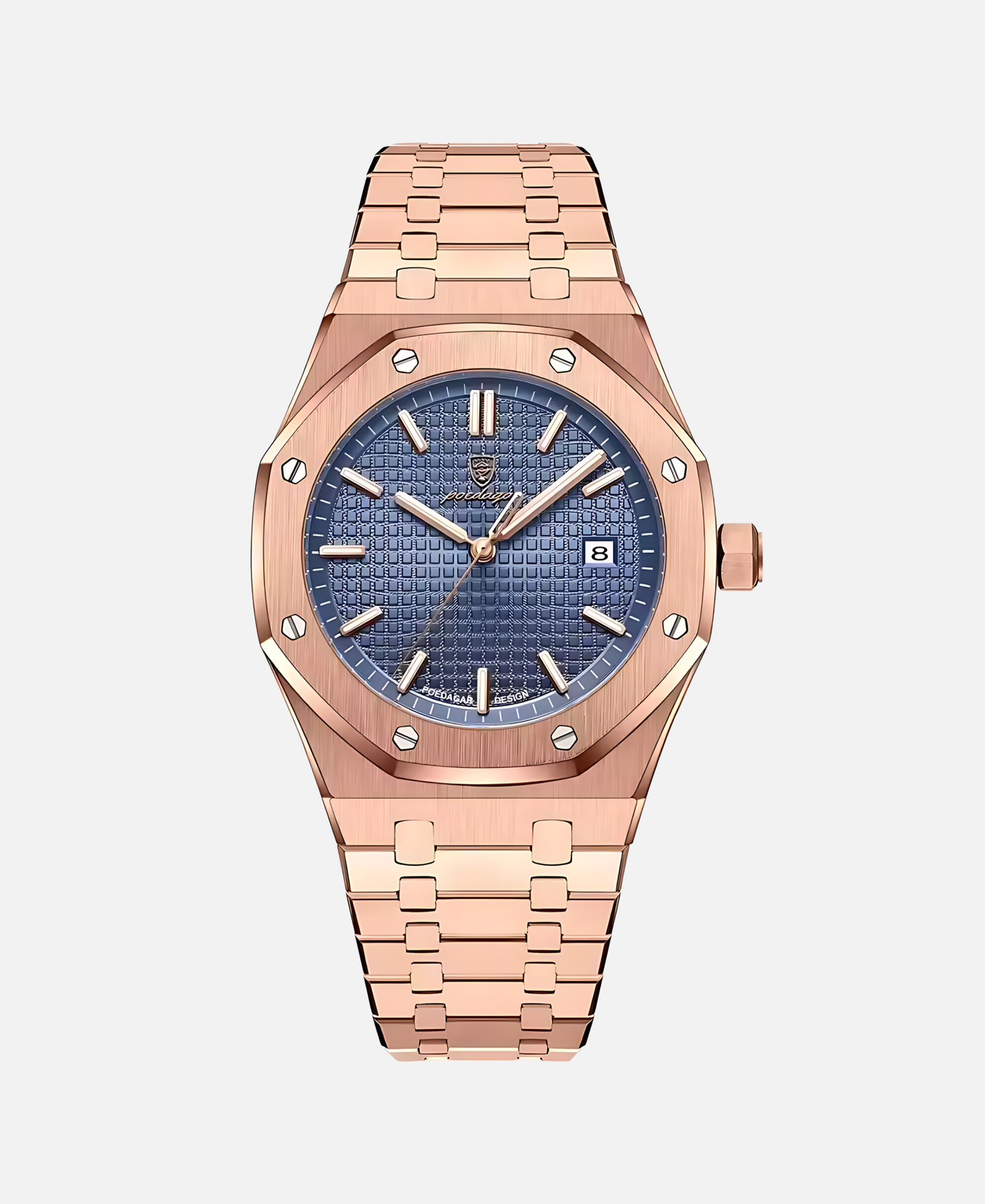 Herren Armbanduhr Edelstahl 41mm Elegant es Lederband