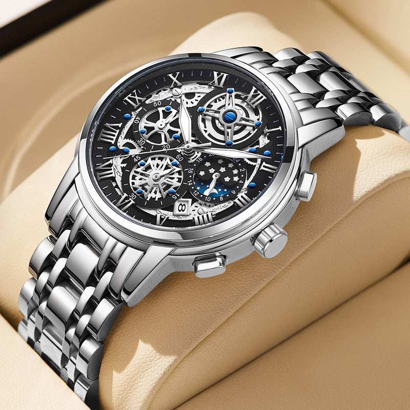 Herren Automatik Armbanduhr Edelstahl Schweizer Qualität