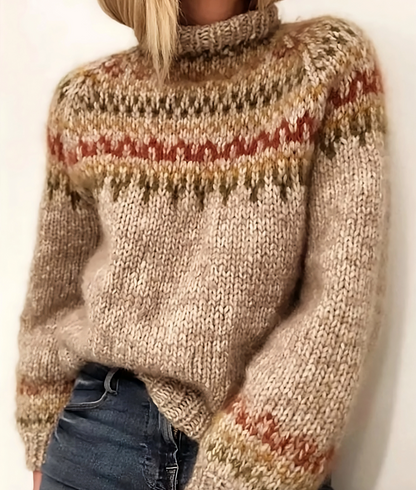 Damen Rollkragenpullover Isländische Wolle Kuschelig - Norvielle