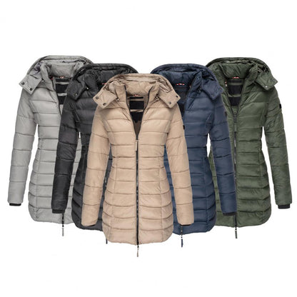 Damen Steppjacke Wasserabweisend Mit Kapuze