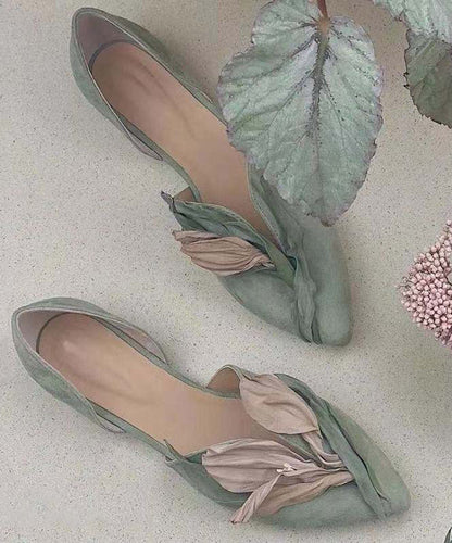 Damen Ballerinas Spitze Handgemacht Rosenblüten