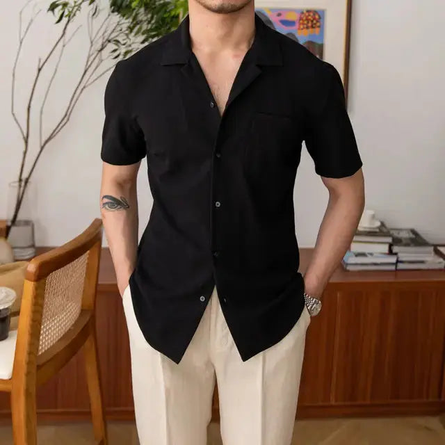 Herren Sommerhemd Kurzarm Relaxed Fit Leicht