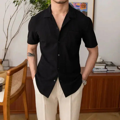 Herren Sommerhemd Kurzarm Relaxed Fit Leicht