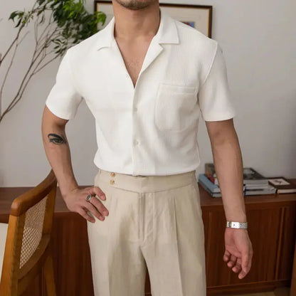 Herren Sommerhemd Kurzarm Relaxed Fit Leicht