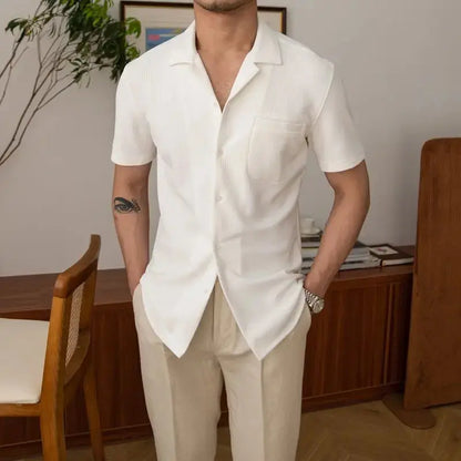 Herren Sommerhemd Kurzarm Relaxed Fit Leicht