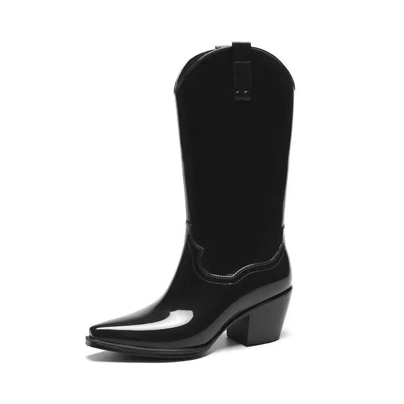 Damen Western-Stiefel Wasserdicht Glänzend mit Absatz - Norvielle