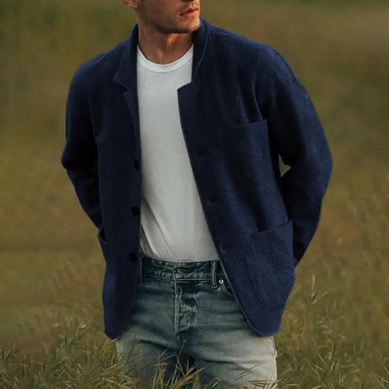 Herren Cardigan Slim Fit Tailliert Modern