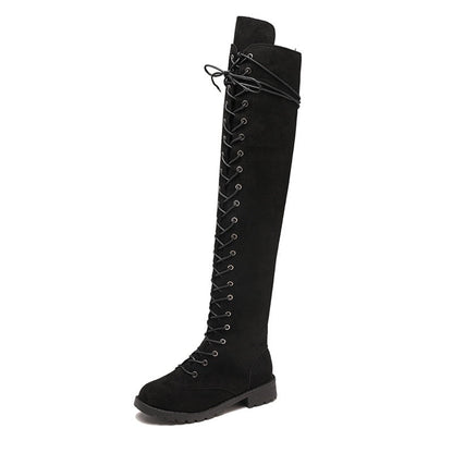 Damen Knie Stiefel Bequem