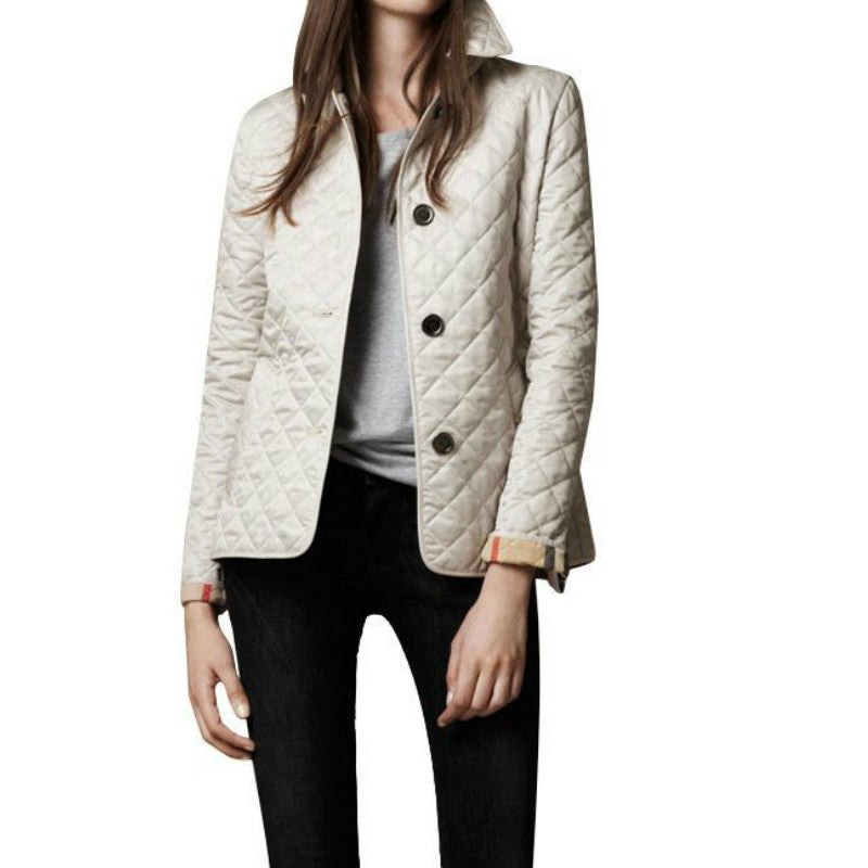Damen Steppjacke Knöpfe Freizeitjacke