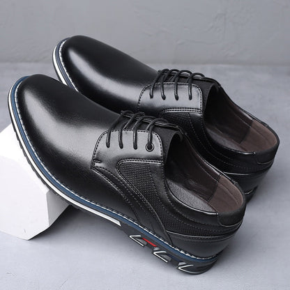 Herren Lederschuhe Klassisch Elegant Schwarz - Norvielle